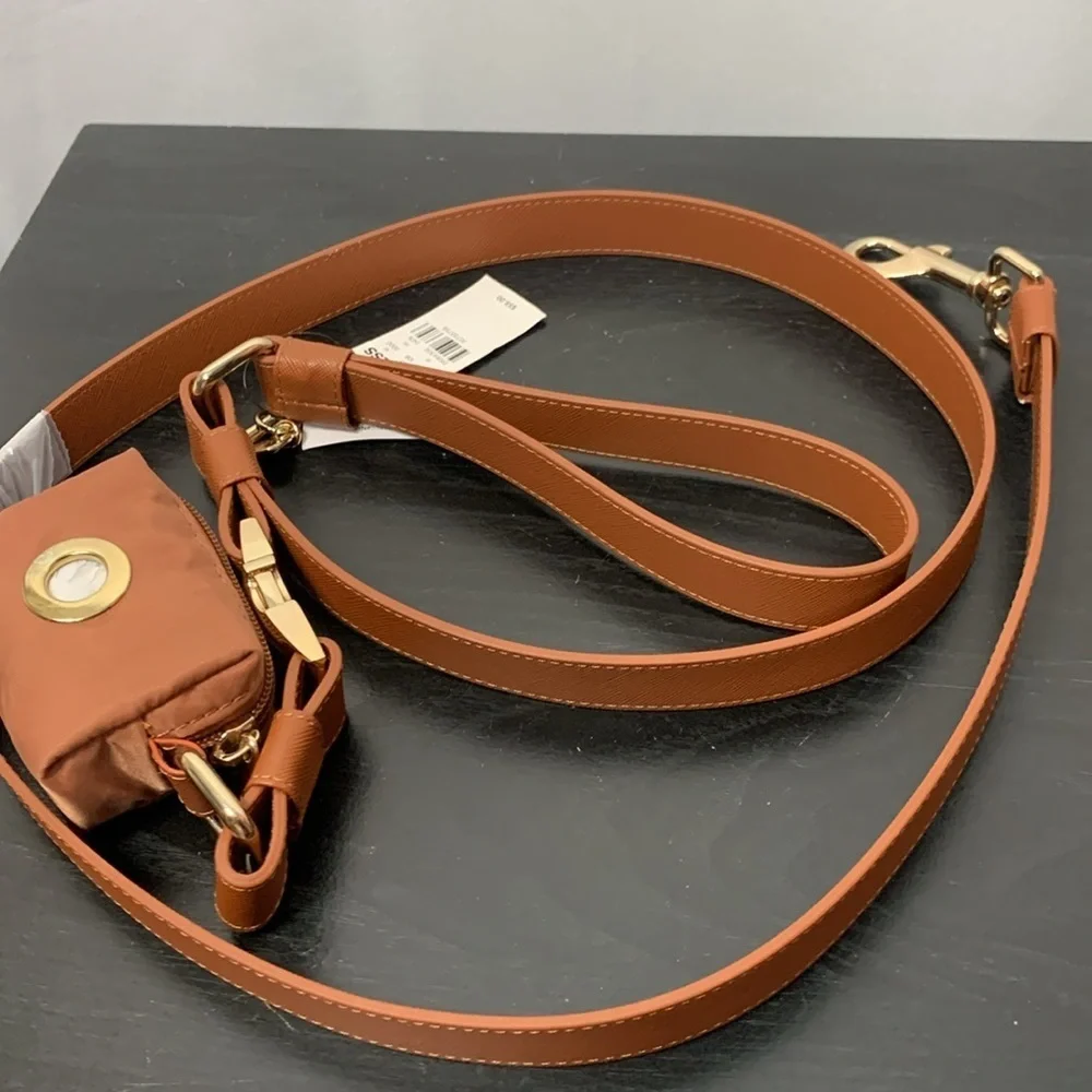 Express Tan Faux Leather 58” Dog Leash and Bag Set- NWT